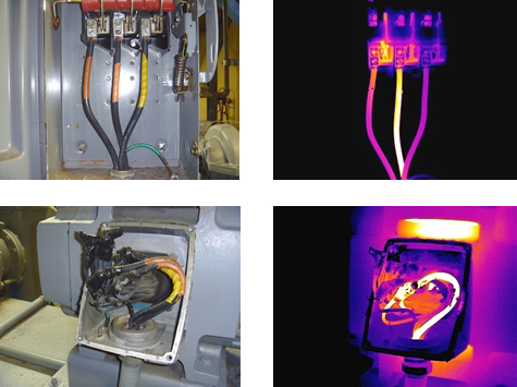 Infrared scan images of motor wiring in tricky case