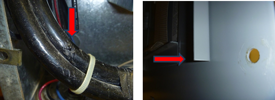 Damaged insulation noted by IR thermographer during electrical inspection